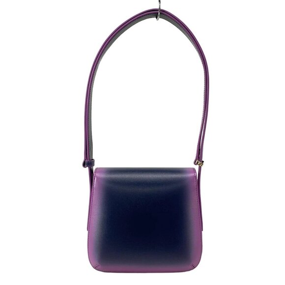 Auth GIORGIOARMANI La Prima - Purple Navy palmellato leather Shoulder Bag - Picture 3 of 9